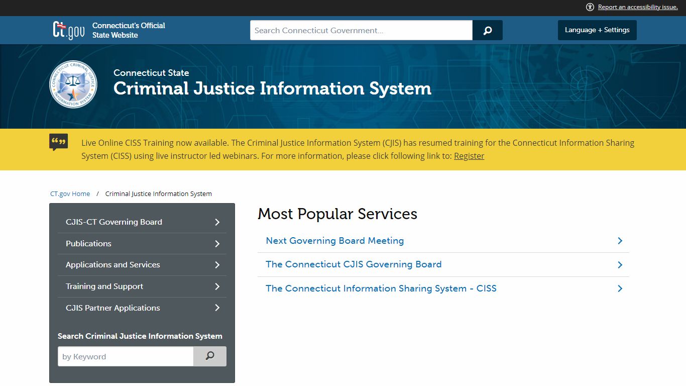 Connecticut Criminal Justice Information System